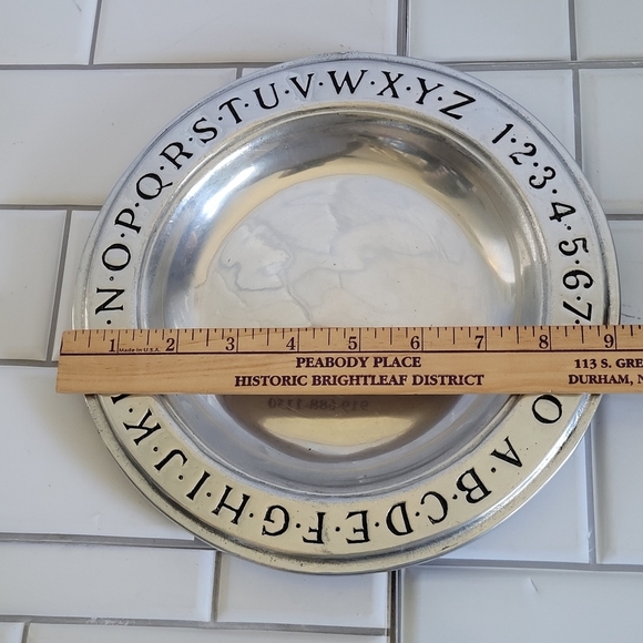 WILTON COLUMBIA PA  ABC 123  Circular Silver Serving Decorative Bowl  9inD - Picture 2 of 7